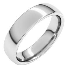 10K White Gold 5 mm Comfort-Fit European-Style Band Size 6.5