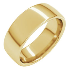 14K Yellow Gold 7 mm Comfort-Fit European-Style Band Size 6