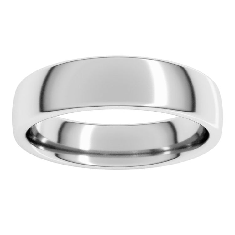 Sterling Silver 5 mm Comfort-Fit European-Style Band Size 7