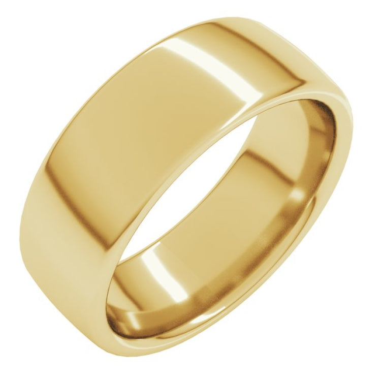 10K Yellow Gold 7 mm Comfort-Fit European-Style Band Size 8.5