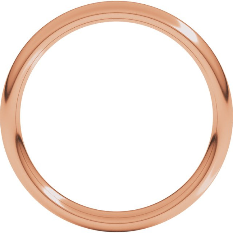 14K Rose Gold 3 mm Comfort-Fit European-Style Band Size 9.5