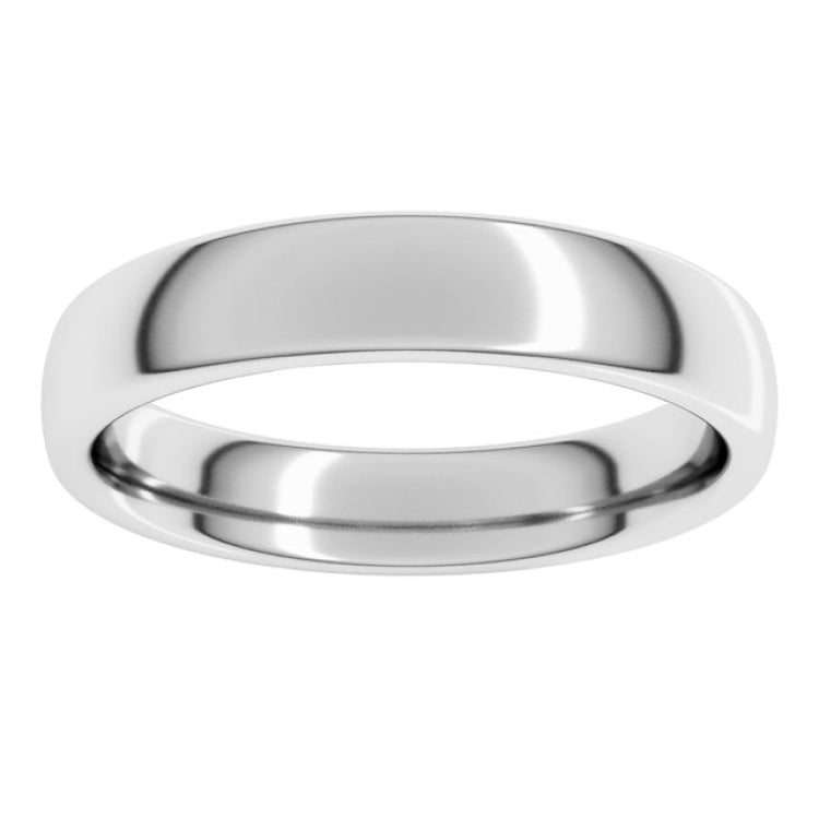 14K X1 White Gold 4 mm Comfort-Fit European-Style Band Size 9
