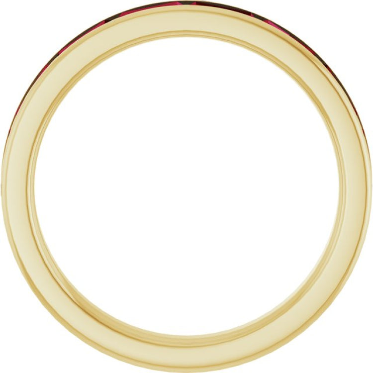 14K Yellow Gold Lab-Grown Ruby Stackable Ring
