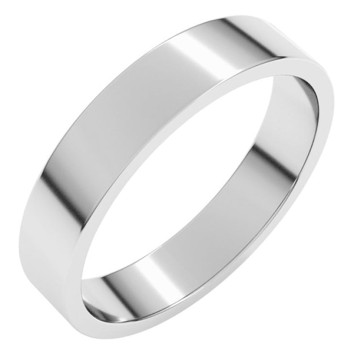 14K White Gold 4 mm Flat Band Size 7