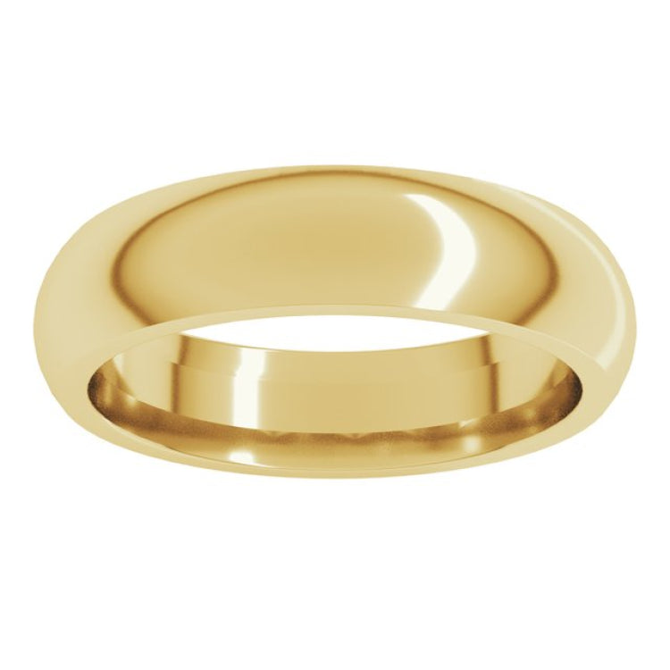 10K Yellow Gold 5 mm Comfort-Fit Half Round Band Size 8.5