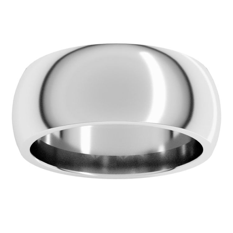 Platinum 8 mm Comfort-Fit Half Round Band Size 11.5
