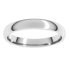 14K White Gold 3 mm Lightweight Comfort-Fit Half Round Band Size 5.5