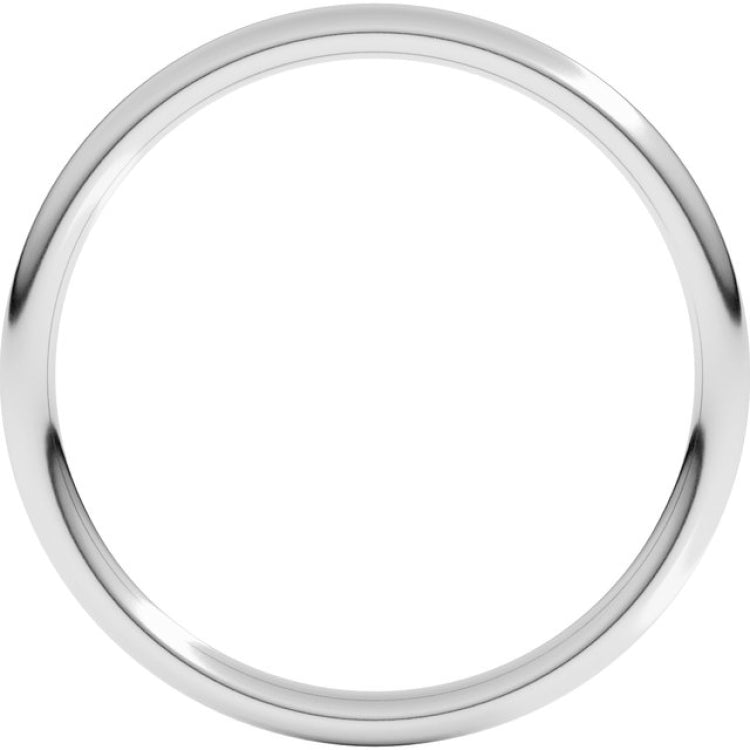 14K White Gold 1.5 mm Comfort-Fit Full Round Band Size 14