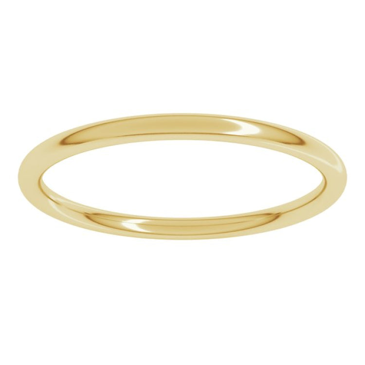 14K Yellow Gold 1.5 mm Comfort-Fit Full Round Band Size 5.5