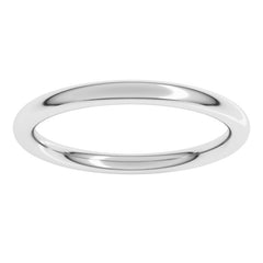 Sterling Silver 2 mm Comfort-Fit Full Round Band Size 6