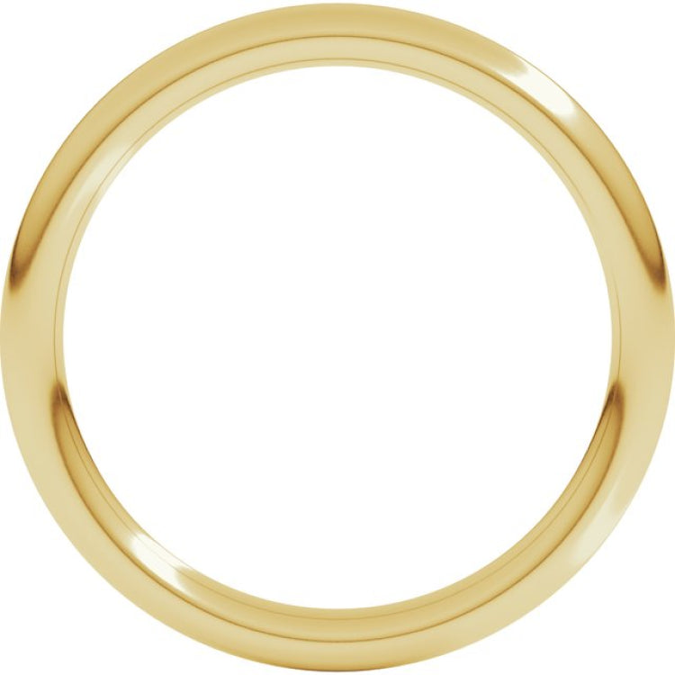 18K Yellow Gold 2 mm Comfort-Fit Full Round Band Size 7