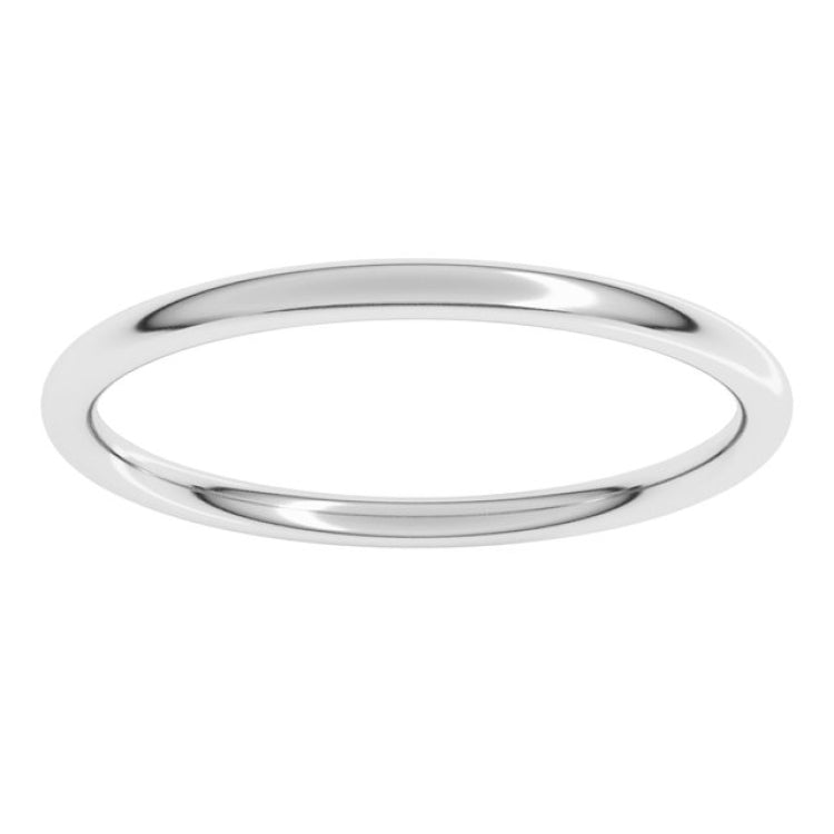 Sterling Silver 1.5 mm Comfort-Fit Full Round Band Size 8.5