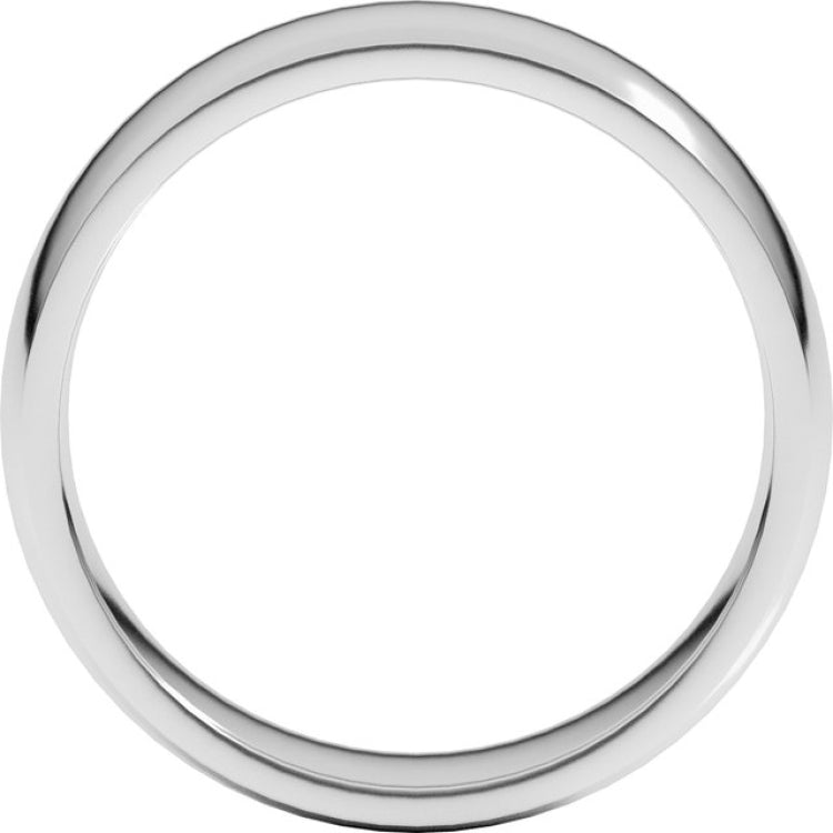14K White Gold 6 mm Lightweight Comfort-Fit Half Round Band Size 13