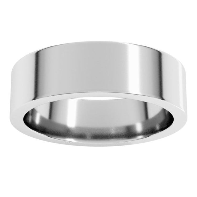 14K White Gold 6 mm Comfort-Fit Flat Band Size 11.5
