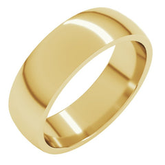 18K Yellow Gold 6 mm Lightweight Comfort-Fit Half Round Band Size 8.5