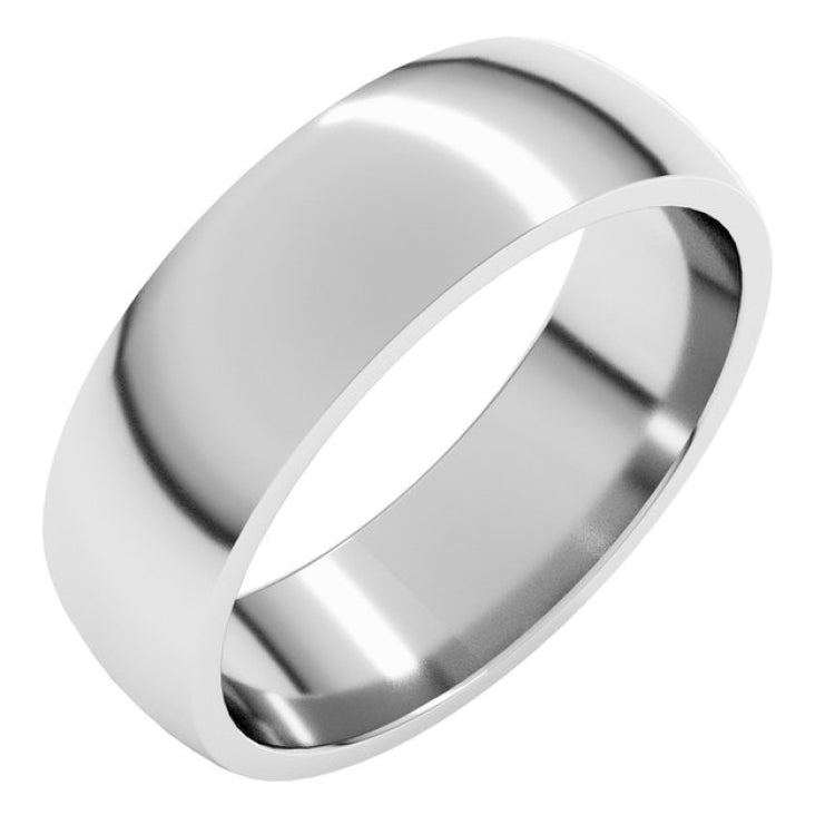 Platinum 6 mm Lightweight Comfort-Fit Half Round Band Size 10.5