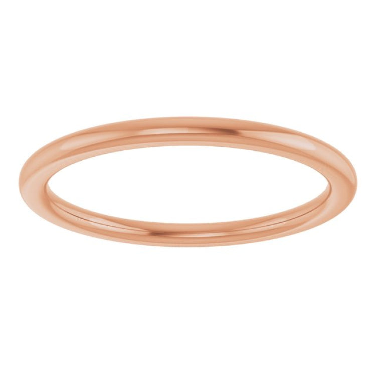 14K Rose Gold 1.5 mm Comfort-Fit European-Style Band Size 7