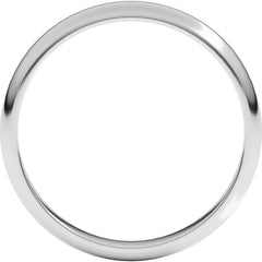 14K White Gold 3 mm Half Round Band Size 5
