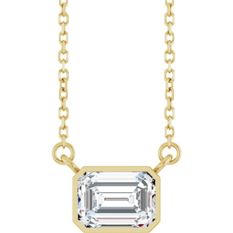 14K Yellow Gold 1 1/8 CT Lab-Grown Diamond 18" Necklace