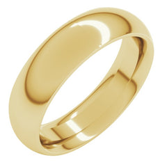 10K Yellow Gold 5.5 mm Comfort-Fit Half Round Band Size 6.5
