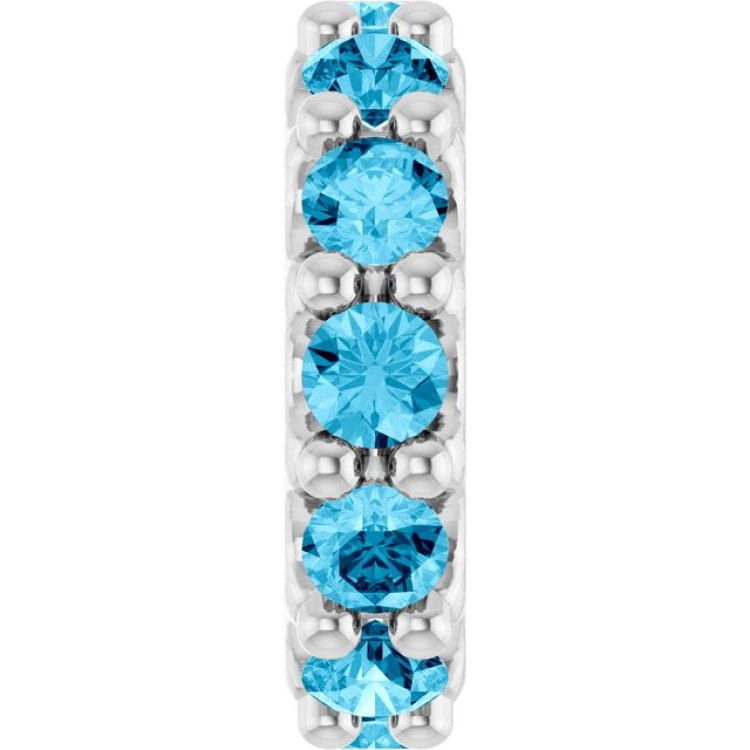 Sterling Silver Natural Aquamarine Spacer Charm/Pendant