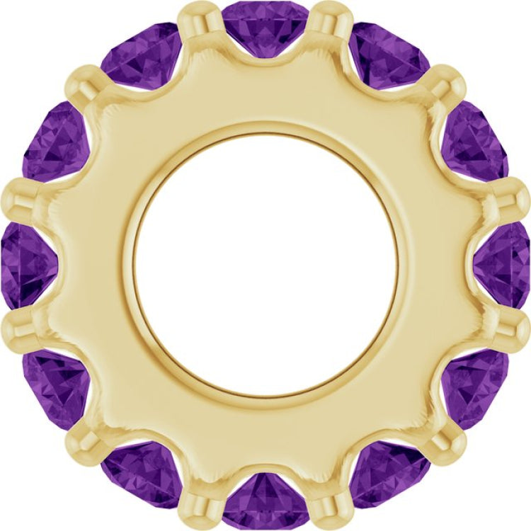 14K Yellow Gold Natural Amethyst Spacer Charm/Pendant