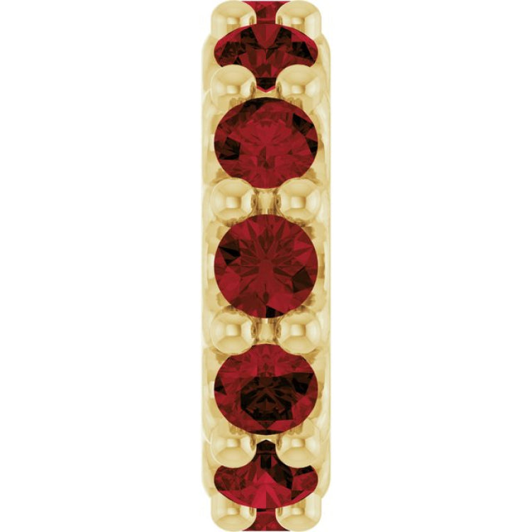 14K Yellow Gold Natural Mozambique Garnet Spacer Charm/Pendant