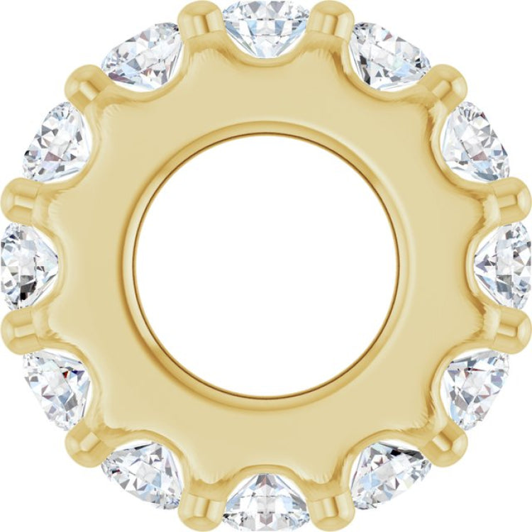 14K Yellow Gold Natural White Sapphire Spacer Charm/Pendant