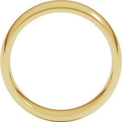 14K Yellow Gold 7 mm Lightweight Comfort-Fit Half Round Band Size 11
