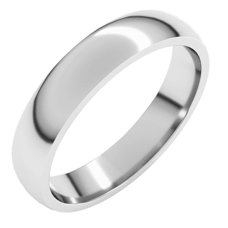 Platinum 4 mm Lightweight Comfort-Fit Half Round Band Size 11