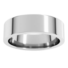14K White Gold 6 mm Comfort-Fit Flat Band Size 8