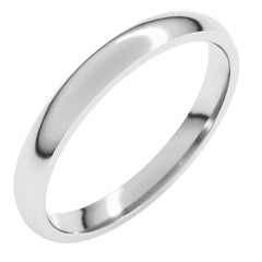 Platinum 2.5 mm Lightweight Comfort-Fit Half Round Band Size 5