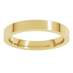 14K Yellow Gold 3 mm Comfort-Fit Flat Band Size 5