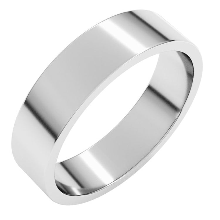 14K White Gold 5 mm Flat Band Size 6