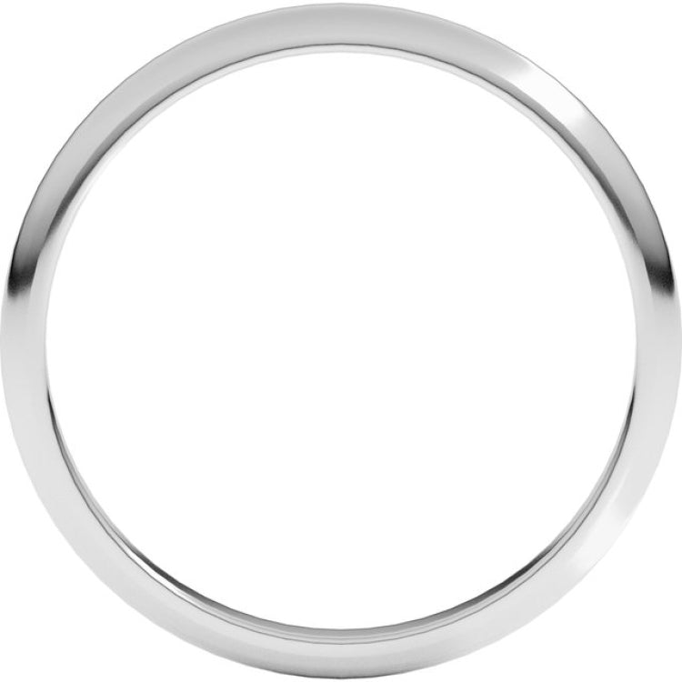 Platinum 2 mm Half Round Band Size 5
