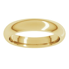 10K Yellow Gold 4 mm Comfort-Fit Half Round Band Size 10