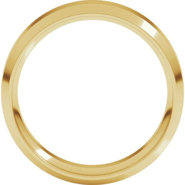 14K Yellow Gold 6 mm Beveled-Edge Comfort-Fit Flat Band Size 12