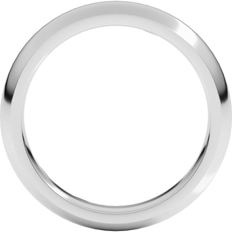 10K White Gold 4 mm Comfort-Fit Half Round Band Size 8