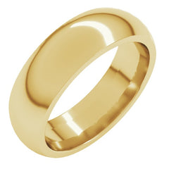 18K Yellow Gold 6 mm Comfort-Fit Half Round Band Size 9.5
