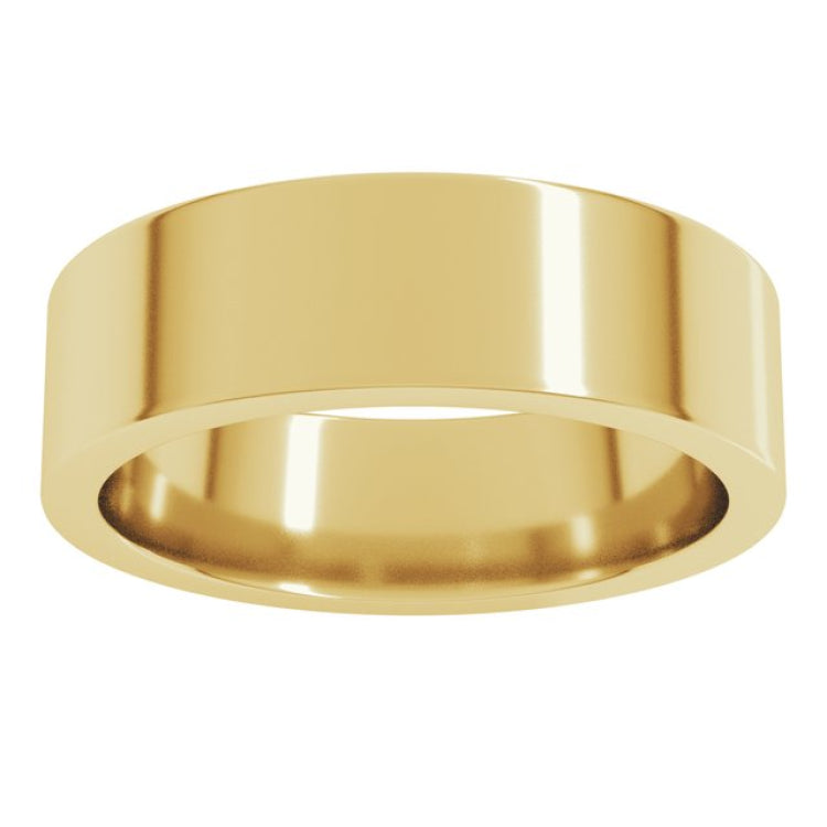 10K Yellow Gold 6 mm Comfort-Fit Flat Band Size 8