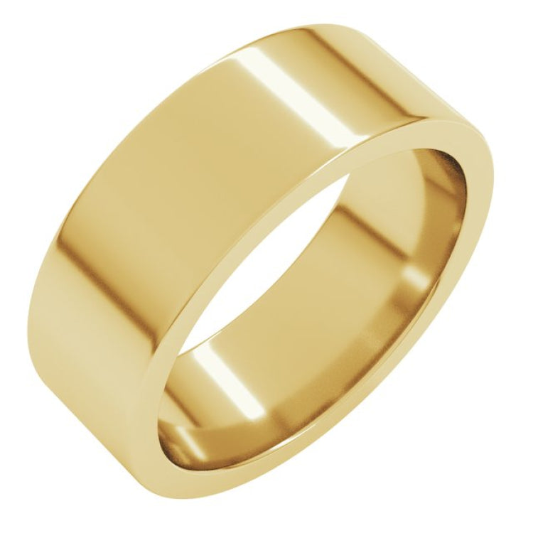 14K Yellow Gold 7 mm Comfort-Fit Flat Band Size 11