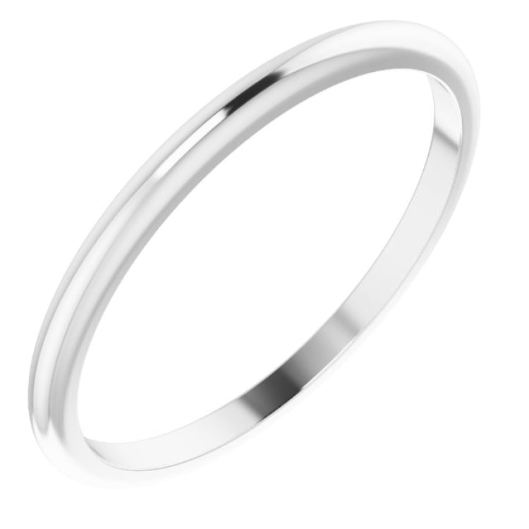 14K White Gold 1.5 mm Half Round Band Size 5.5