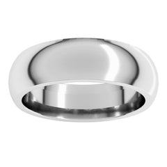 Sterling Silver 6 mm Comfort-Fit Half Round Band Size 6.5