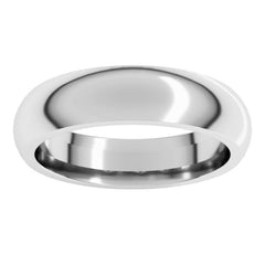 Sterling Silver 5 mm Comfort-Fit Half Round Band Size 10.5