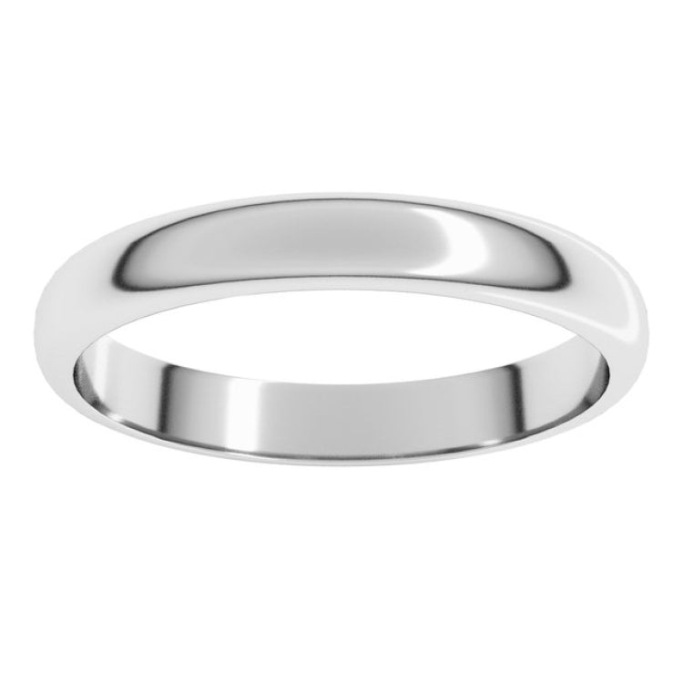 Sterling Silver 3 mm Half Round Band Size 6