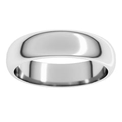 Sterling Silver 5 mm Half Round Band Size 11