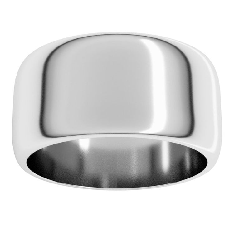Sterling Silver 10 mm Half Round Band Size 8.5
