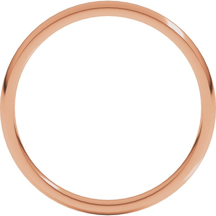 14K Rose Gold 2 mm Lightweight Comfort-Fit Half Round Band Size 5.5