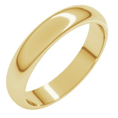 14K Yellow Gold 4 mm Half Round Band Size 4