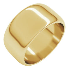 14K Yellow Gold 10 mm Half Round Band Size 12